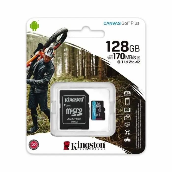 Kingston 128GB microSDXC Canvas Go Plus 170R A2 U3 V30